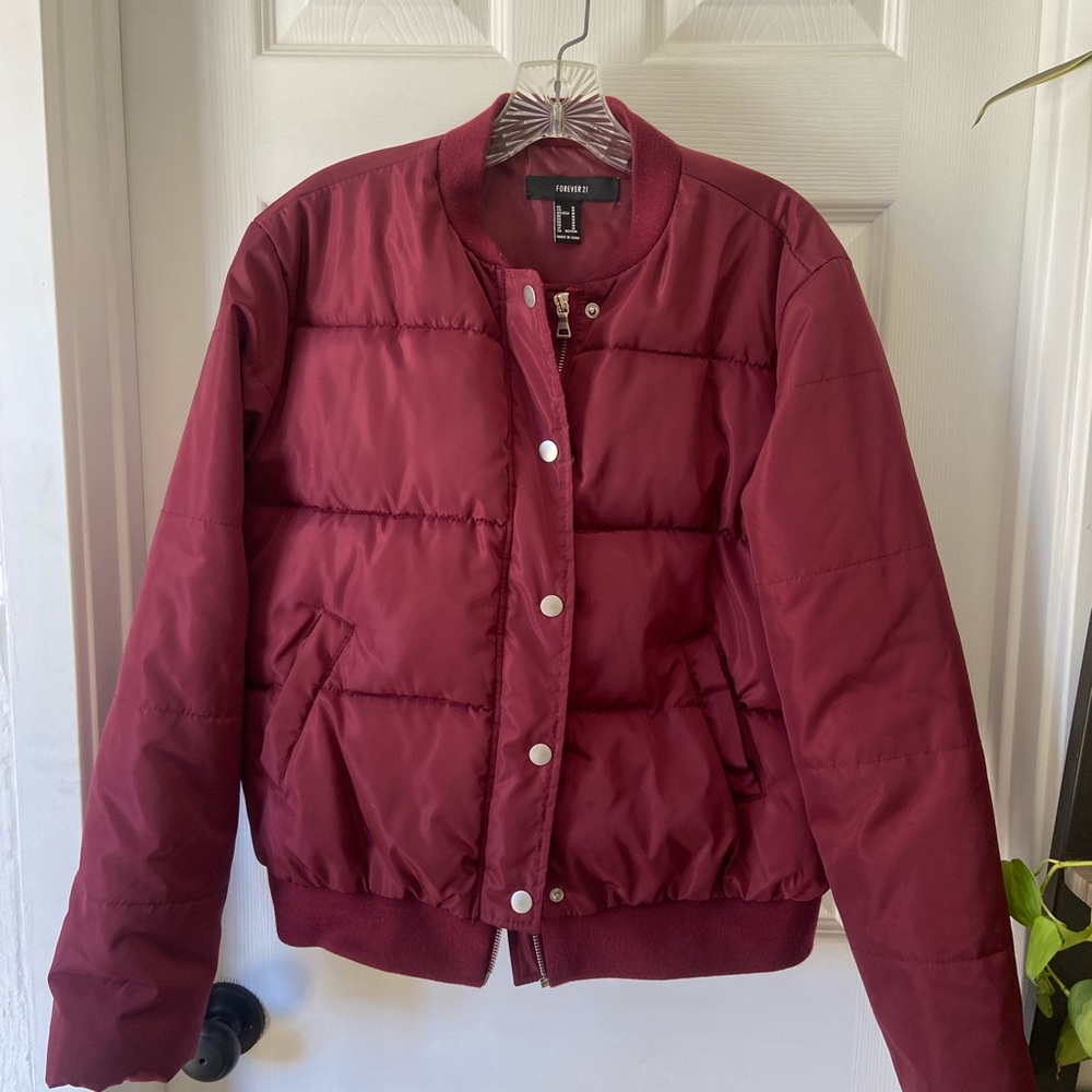 Forever 21 Maroon Puffer Jacket